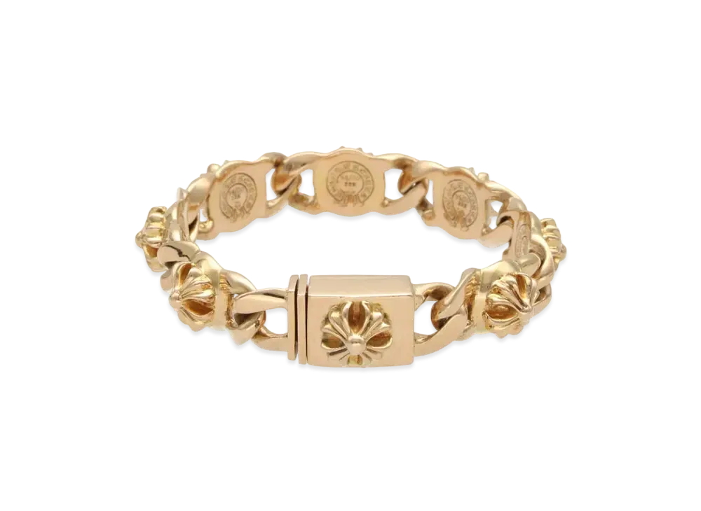 Chrome Hearts 22K Small Cross Link Bracelet "Yellow Gold"