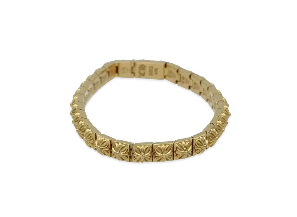 Chrome Hearts 22K Pyramid Plus Link 1/4 Bracelet "Yellow Gold"