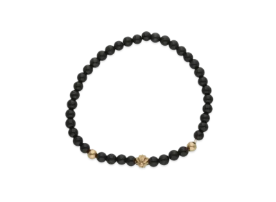 Chrome Hearts 22K 4mm Beads Bracelet "Yellow Gold/Black"