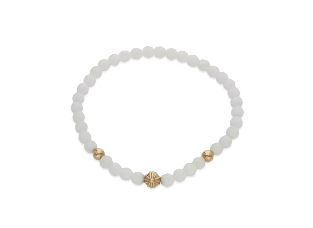 Chrome Hearts 22K 4mm Beads Bracelet "Yellow Gold/White"