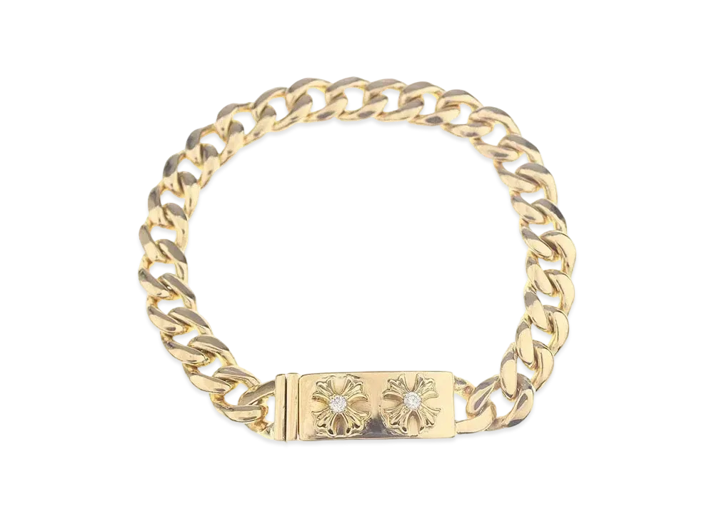 Chrome Hearts 22K Mini ID CHX Bracelet "Yellow Gold"