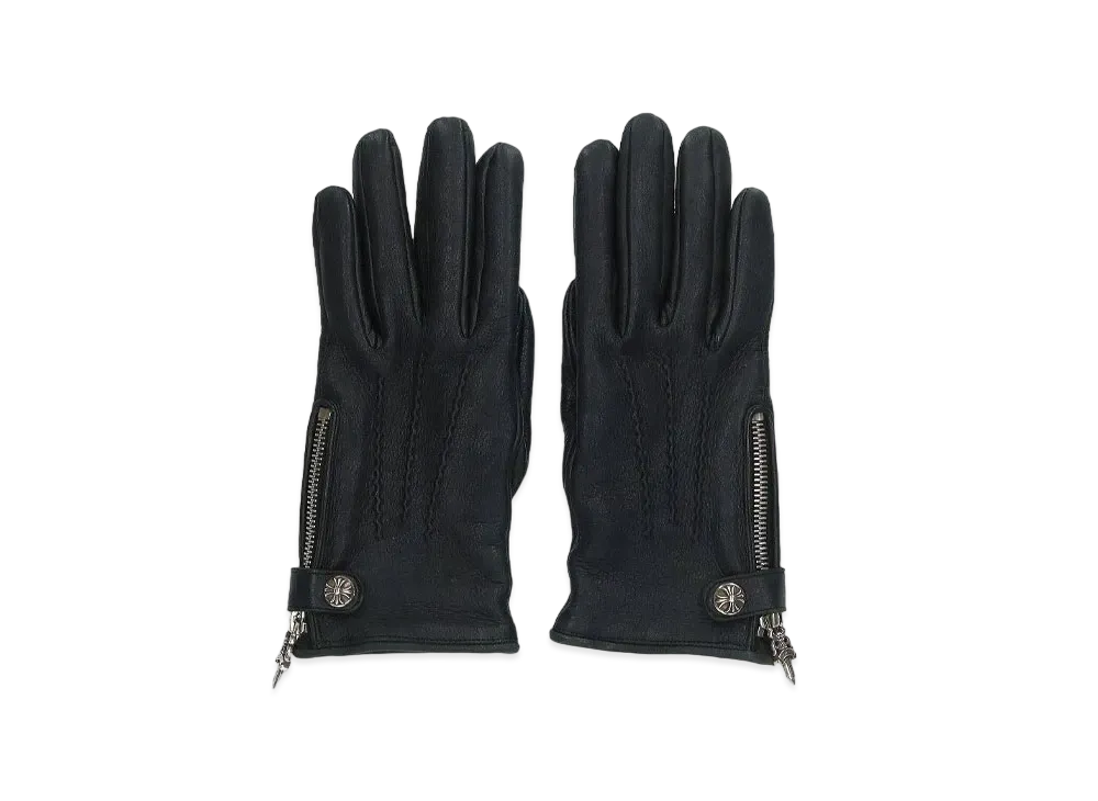 Chrome Hearts Dagger Zip Cross Ball Leather Grove "Black"