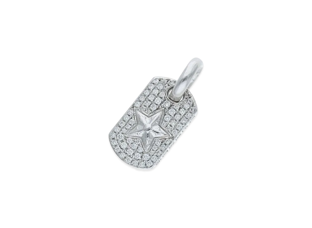 Chrome Hearts 18K Tiny Star Pave Diamon Charm "White Gold"