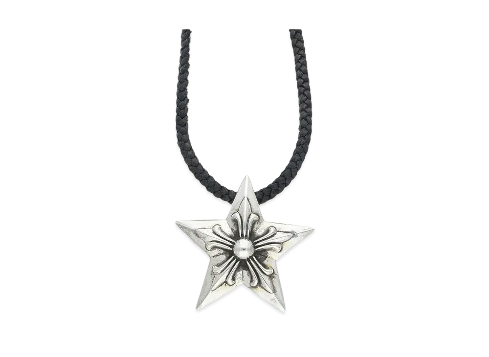 Chrome Hearts Large Star Pendant W Leather Blade "Silver/Black"