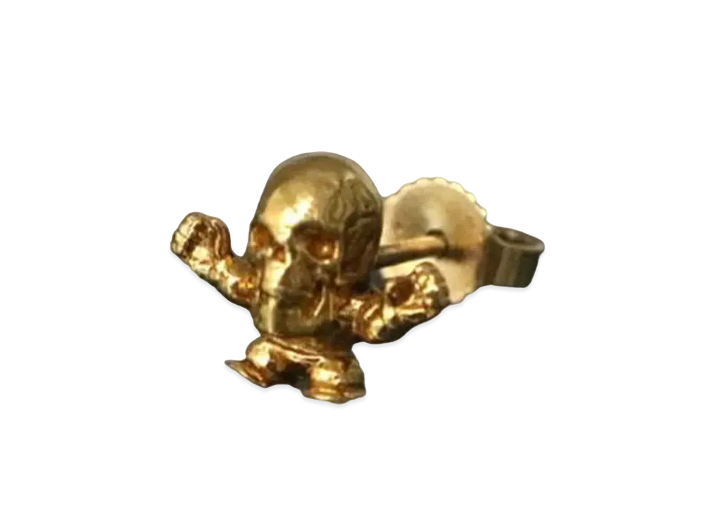 Chrome Hearts 22K Foti Mahalia Harris Teeter Stud Earrings "Yellow Gold"