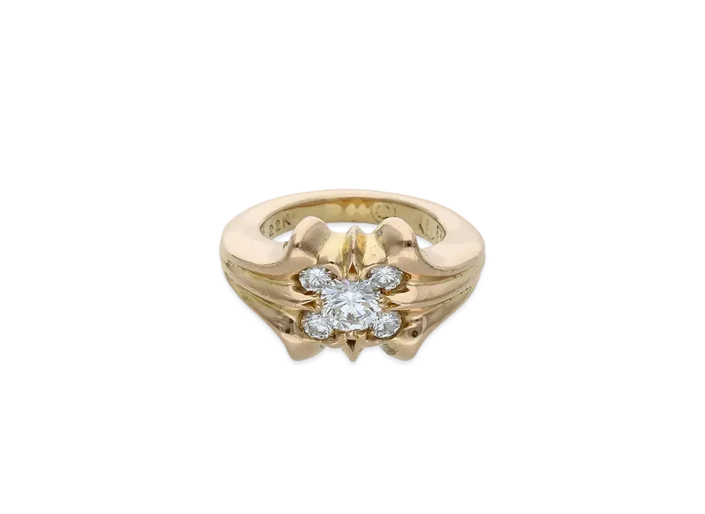 Chrome Hearts 22K SKT 5 Point Diamond Ring "Yellow Gold"