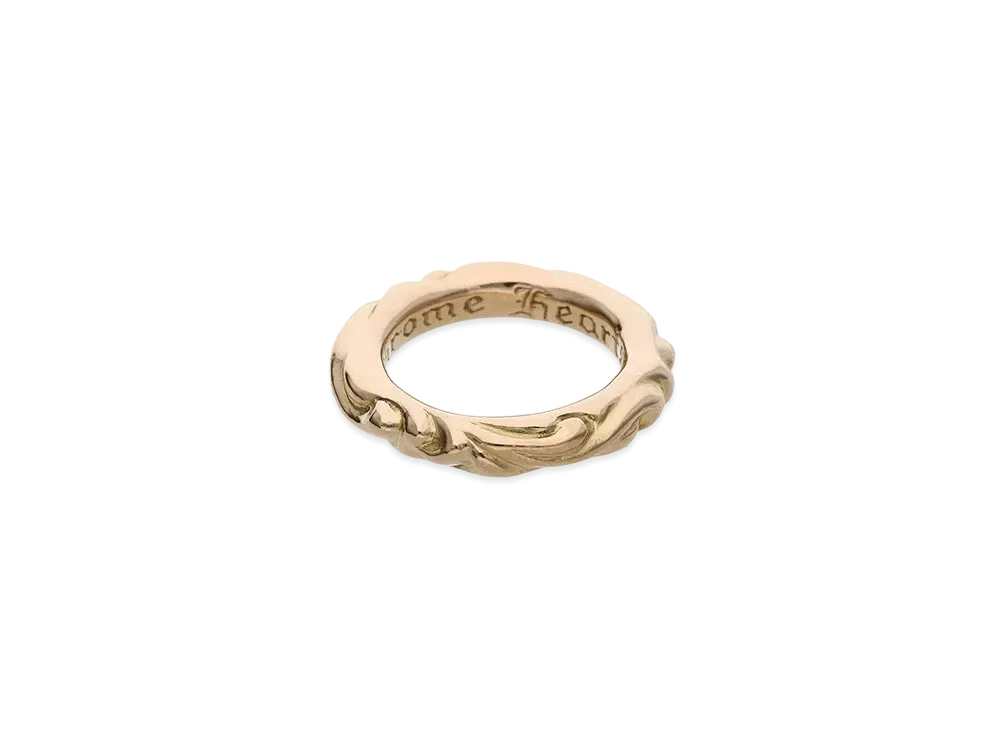 Chrome Hearts 22K Scroll Band Ring "Yellow Gold"