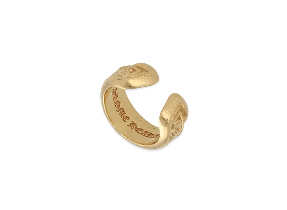 Chrome Hearts 22K Small Scroll Label Ring "Yellow Gold"