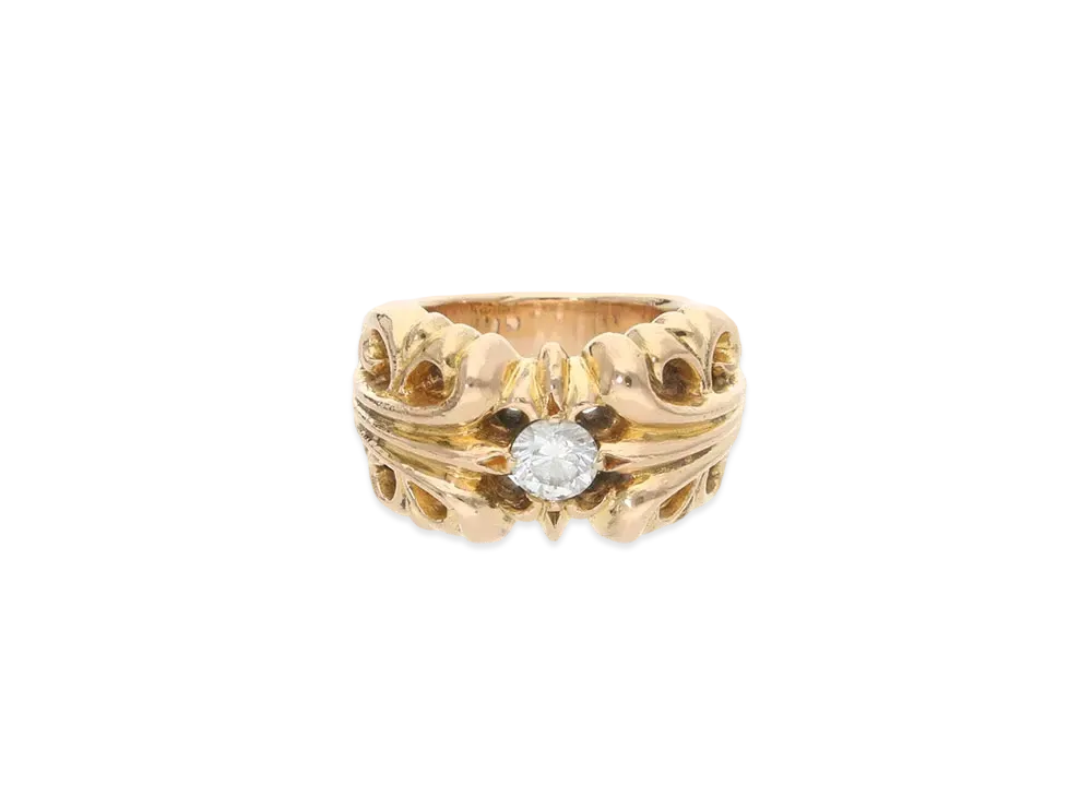 Chrome Hearts 22K K&T 1 Point Diamond Ring "Yellow Gold"