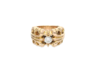 Chrome Hearts 22K K&T 1 Point Diamond Ring "Yellow Gold"