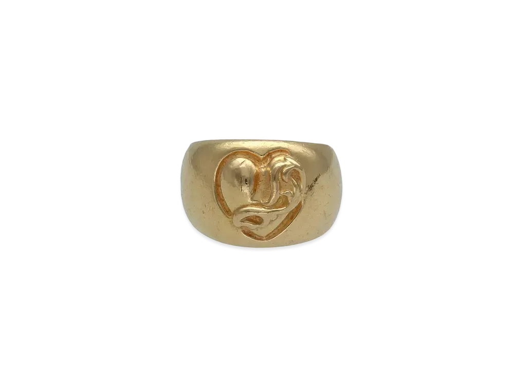 Chrome Hearts 22K Heart In Band Ring "Yellow Gold"