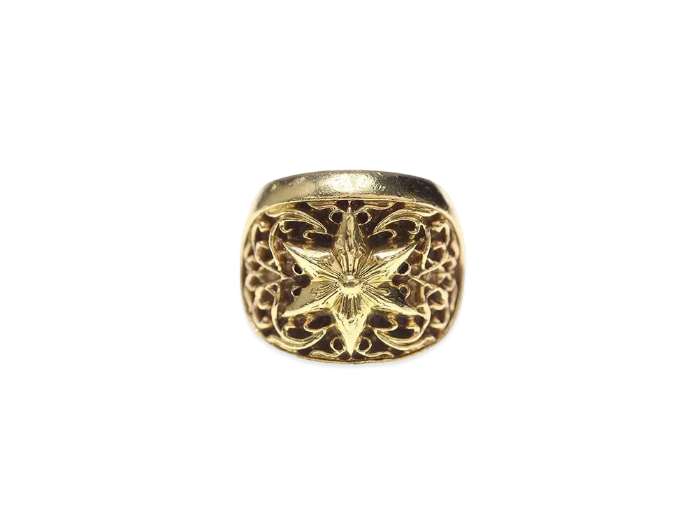 Chrome Hearts 22K Classic Oval Star Ring "Yellow Gold"