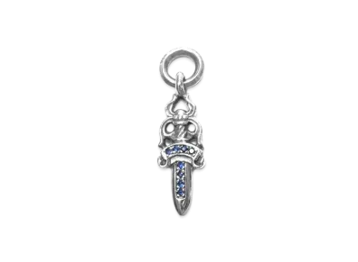 Chrome Hearts 18K Dagger Sapphire Charm #5 "White Gold"