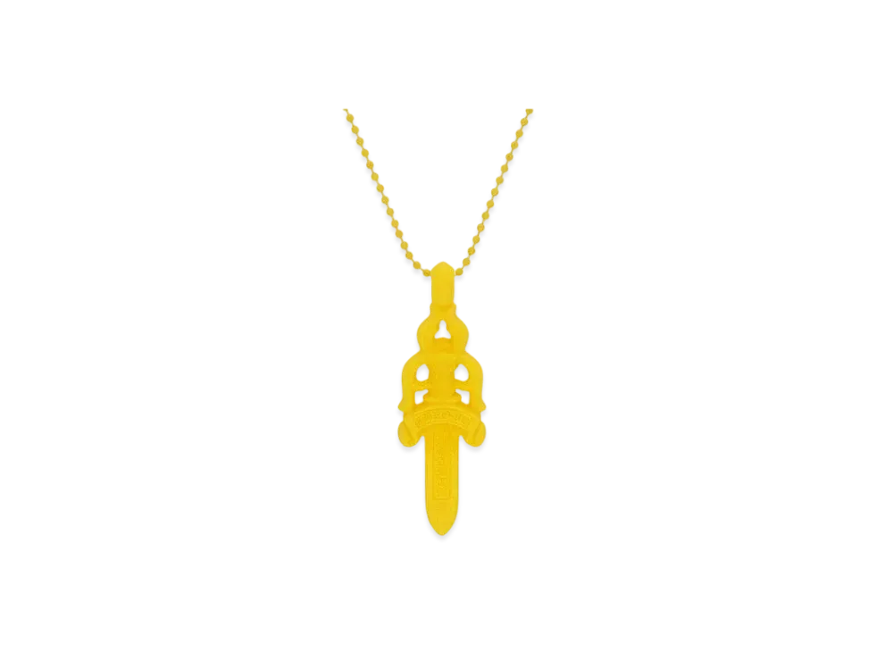 Chrome Hearts Rubber Large Dagger Silicon Necklace "Yellow"