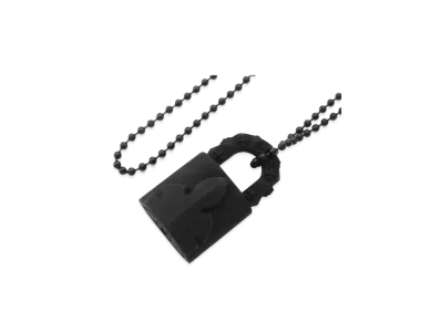 Chrome Hearts Rubber Padlock Flerknee Silicon Necklace "Black"