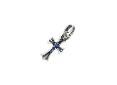 Chrome Hearts Baby Fat Cross Charm Pave Sapphire "Silver/Blue"