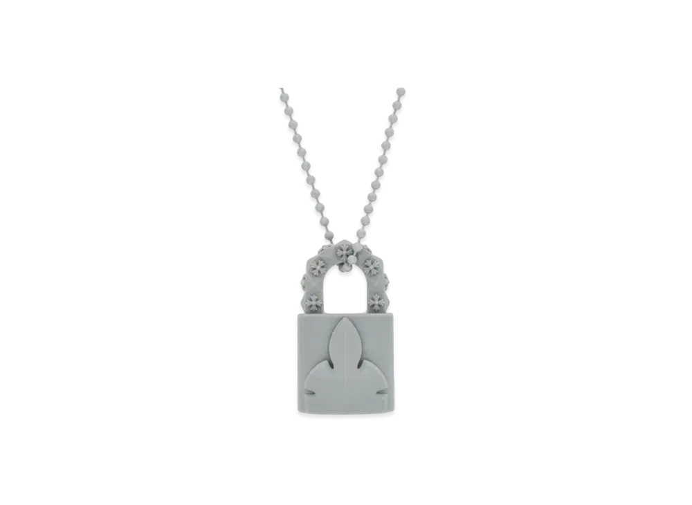 クロムハーツ ラバー パドロック フレアニー シリコンネックレス "グレー"