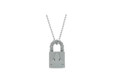 Chrome Hearts Rubber Padlock Fleur Knee Silicone Necklace "Grey"