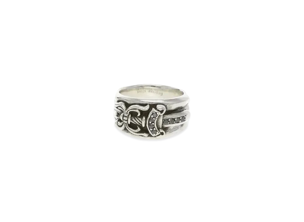 Chrome Hearts Dagger Pave Black Diamonds Ring "Silver"