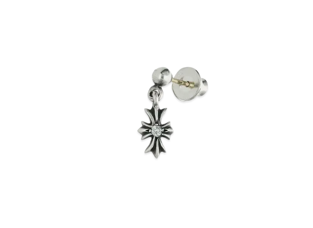Chrome Hearts Tiny E CH Plus Drop Earring Diamond "Silver"