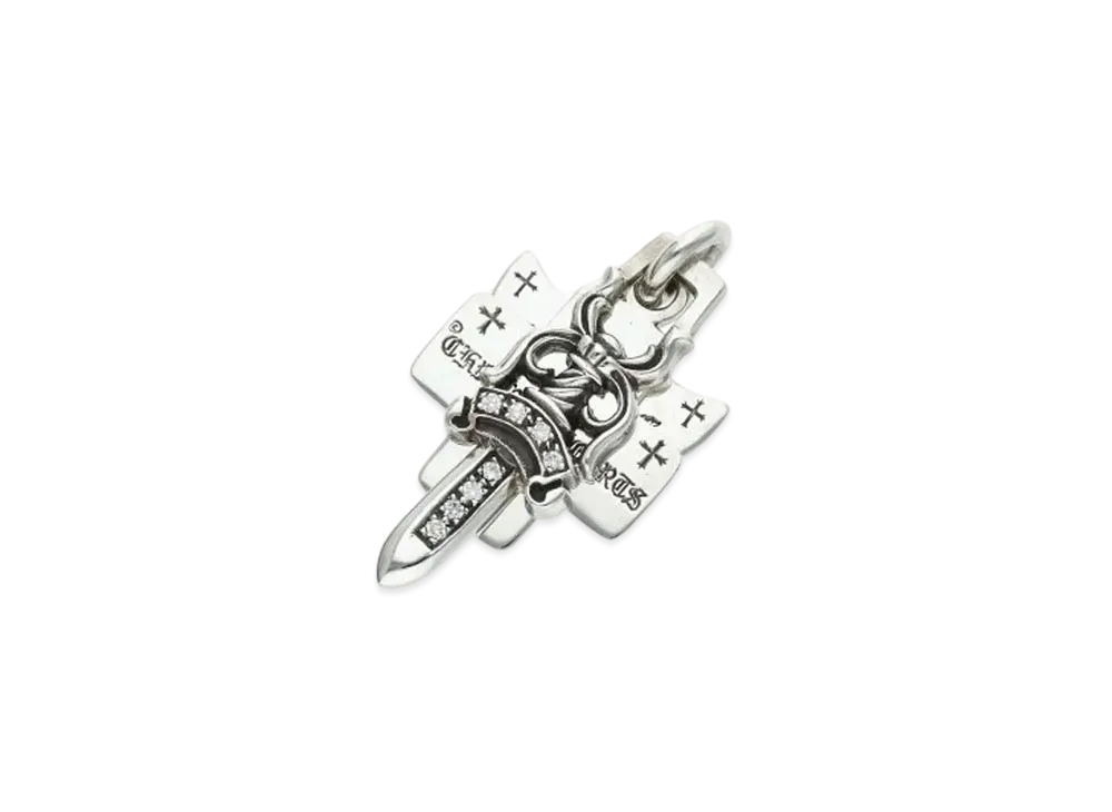 Chrome Hearts 3 Trinkets Pendant Pave Diamond "Silver"