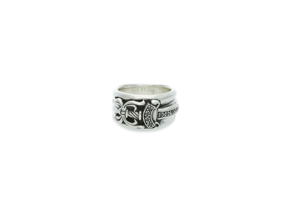 Chrome Hearts Dagger Ring Pave Diamond "Silver/Black"