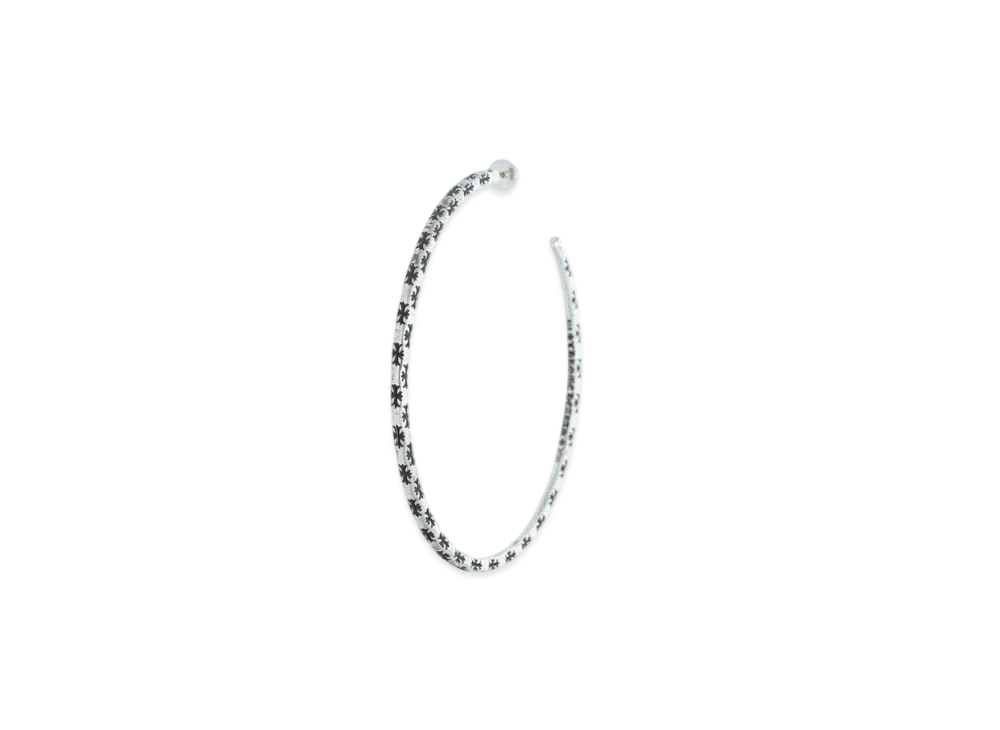 Chrome Hearts Tiny E CH Plus Hoop Earring "Silver"