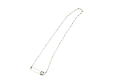 Chrome Hearts Safety Pin Roll Chain Necklace with Diamond "Silver"