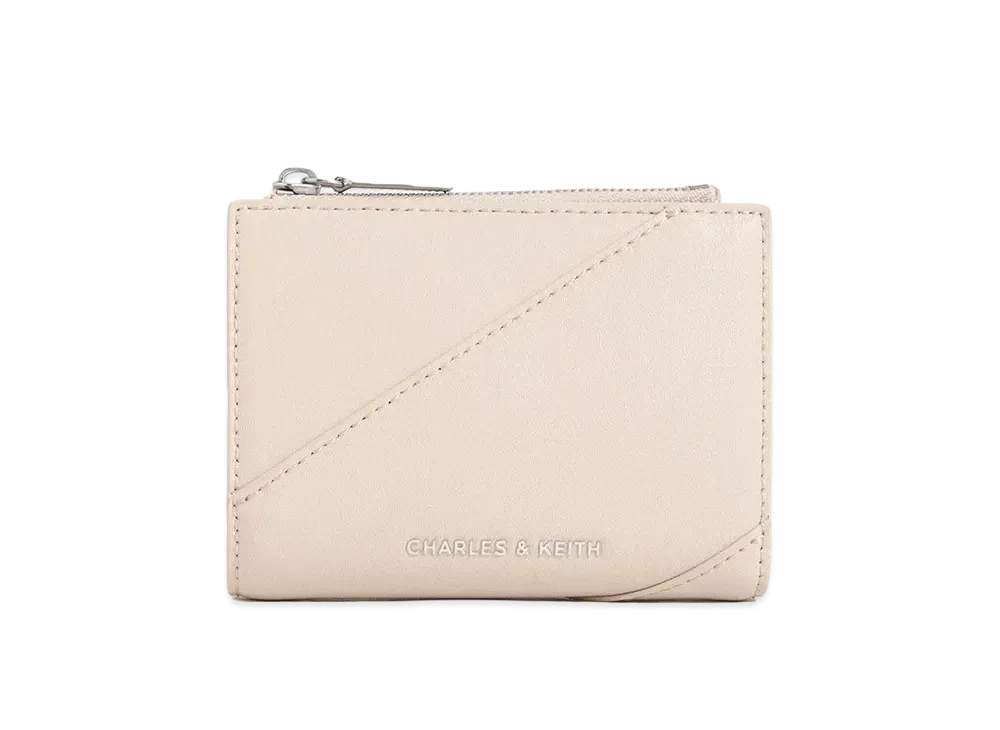 CHARLES & KEITH Trin Top Zip Wallet "Oat"