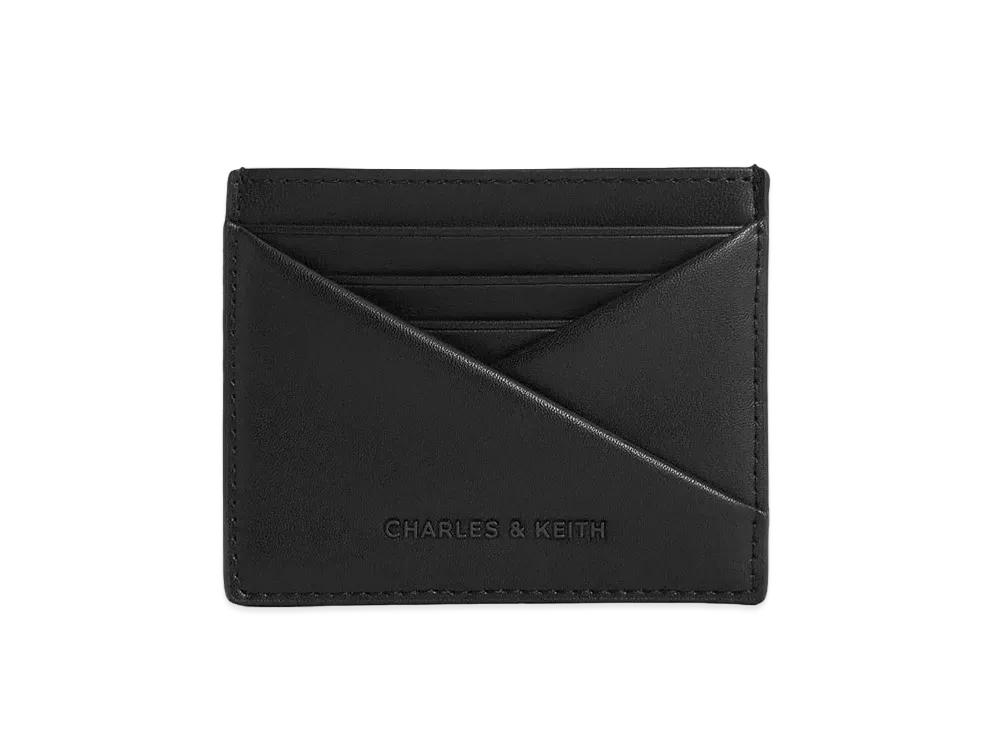 CHARLES & KEITH Midori Geometric Card Holder "JetBlack"