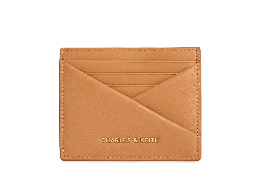 CHARLES & KEITH Midori Geometric Card Holder "Toffee"