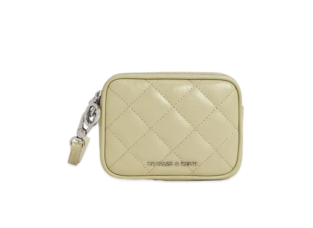 CHARLES & KEITH Up Hula Quilted Trislet Pouch "SageGreen"