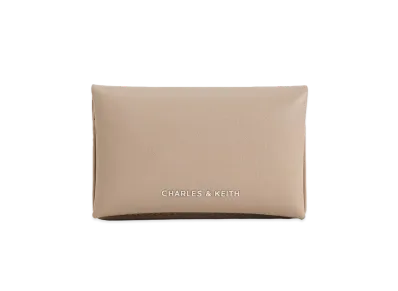 CHARLES & KEITH Leia Snap Button Wallet "Taupe"