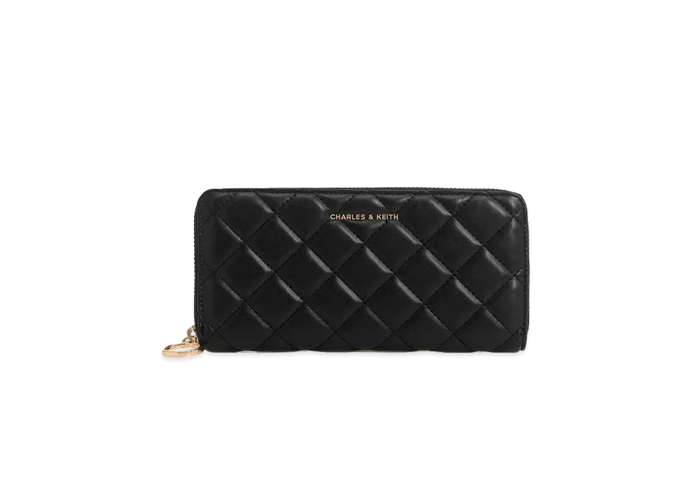 CHARLES & KEITH Cressida Quilt Long Wallet "Black"