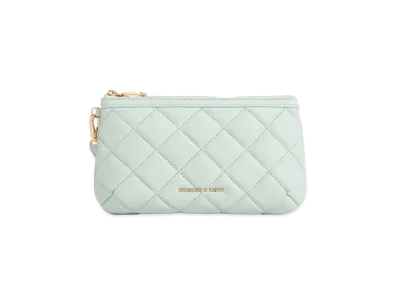 CHARLES & KEITH Cressida Quilt Wristlet "SageGreen"