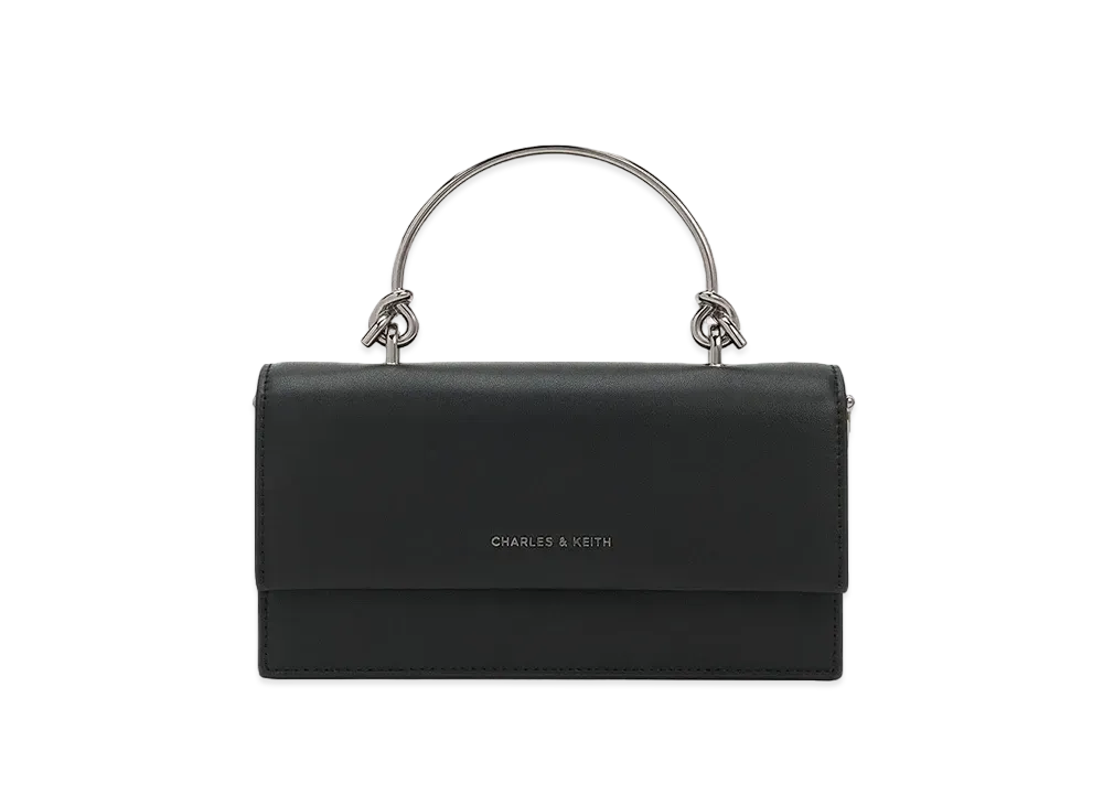 CHARLES & KEITH Sculpture Handle Long Wallet "Noir"