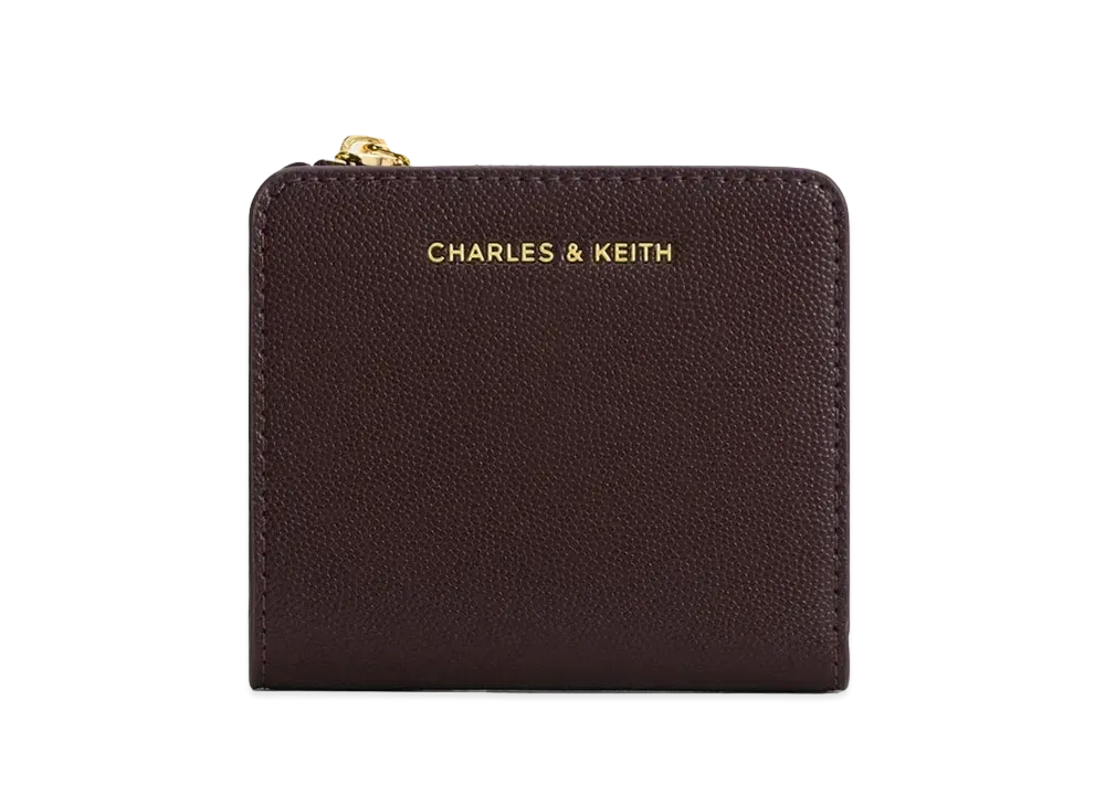 CHARLES & KEITH Top Zip Small Wallet "Plum"
