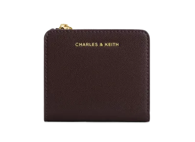 CHARLES & KEITH Top Zip Small Wallet "Plum"