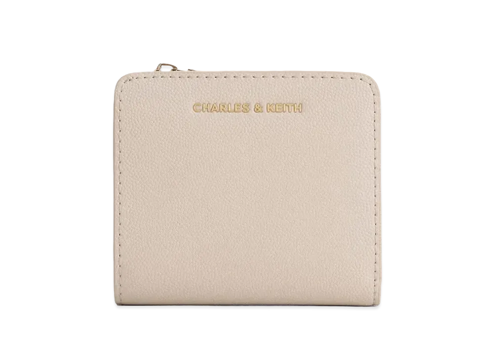 CHARLES & KEITH Top Zip Small Wallet "Oat"