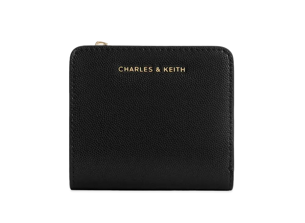 CHARLES & KEITH Top Zip Small Wallet "Black"