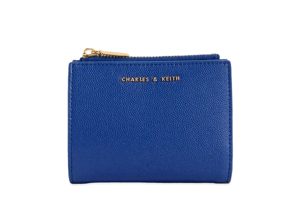 CHARLES & KEITH Mini Top Zip Small Wallet "Cerulean"