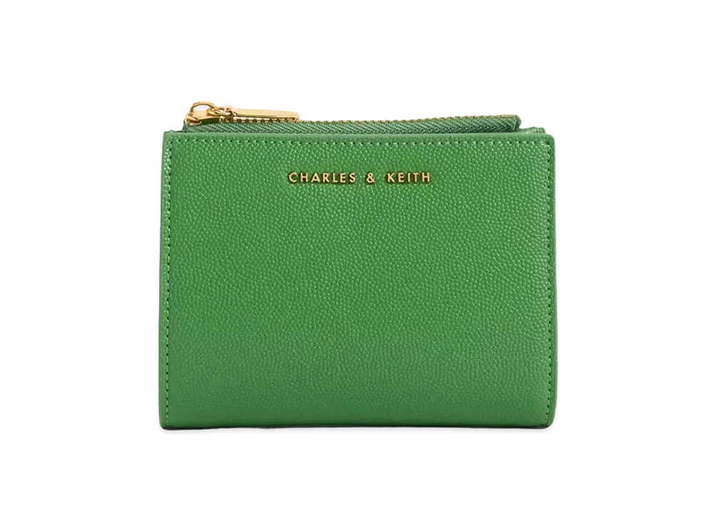 CHARLES & KEITH Mini Top Zip Small Wallet "Green"