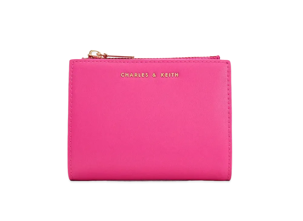 CHARLES & KEITH Harmony Top Zip Small Wallet "Fuchsia"