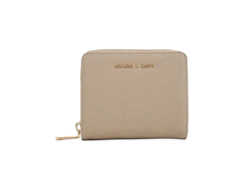 CHARLES & KEITH Zip Around Small Wallet "Taupe"