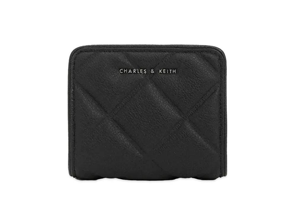 CHARLES & KEITH Anwen Quilted Zip Around Wallet "Noir"