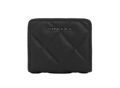 CHARLES & KEITH Anwen Quilted Zip Around Wallet "Noir"