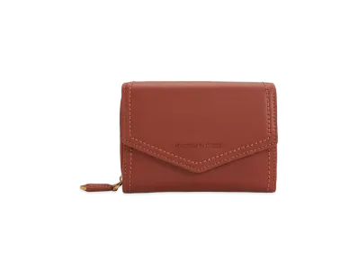 CHARLES & KEITH Stitched Trim Envelope Wallet "Mocha"