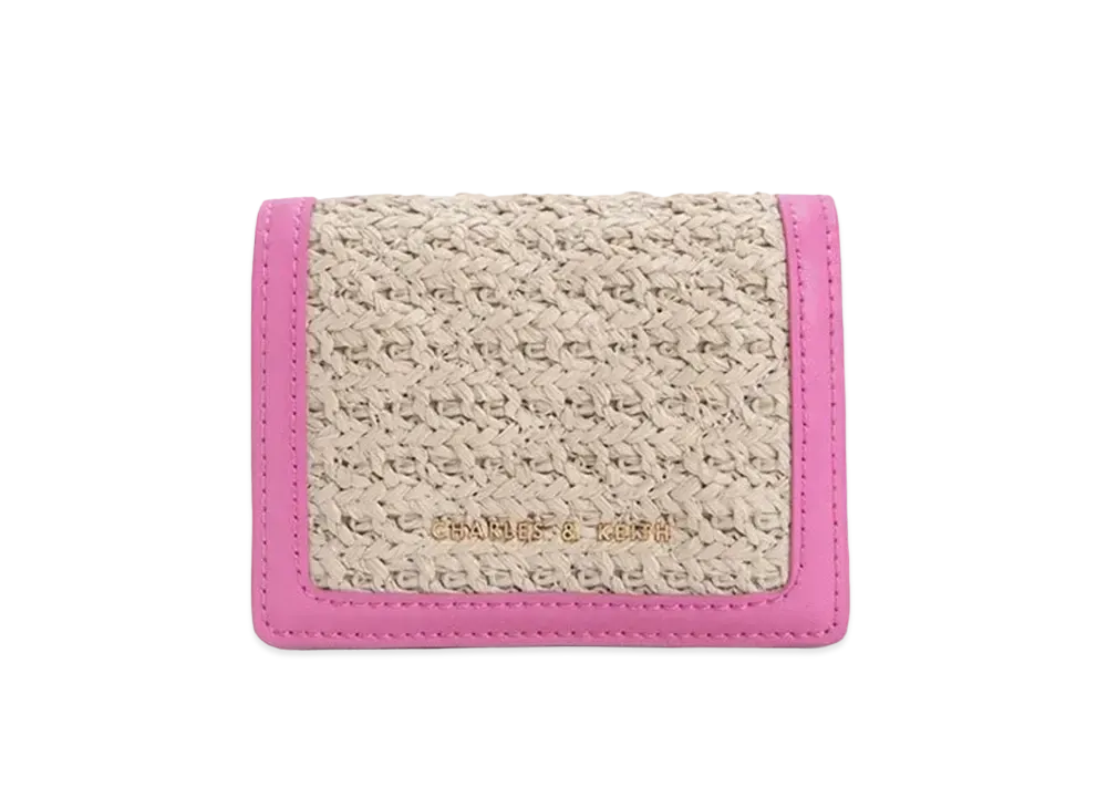 CHARLES & KEITH Michaela Woven Card Holder "Fuchsia"