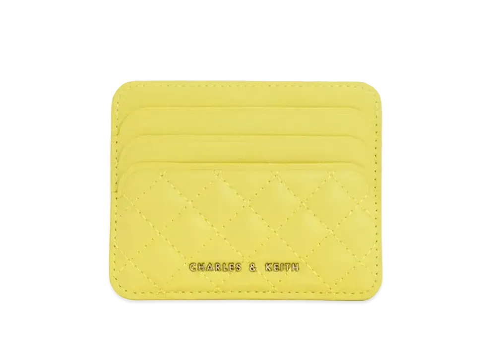 CHARLES & KEITH Cleo Quilt Card Holder "Yellow"