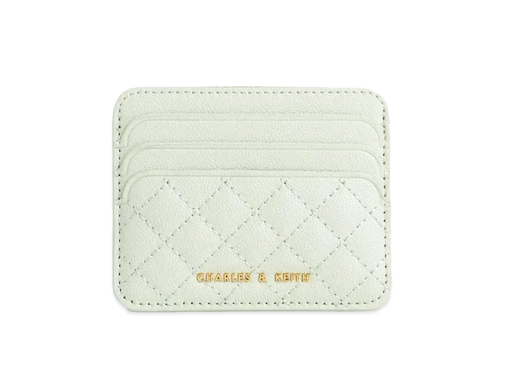 CHARLES & KEITH Cleo Quilt Card Holder "MintGreen"